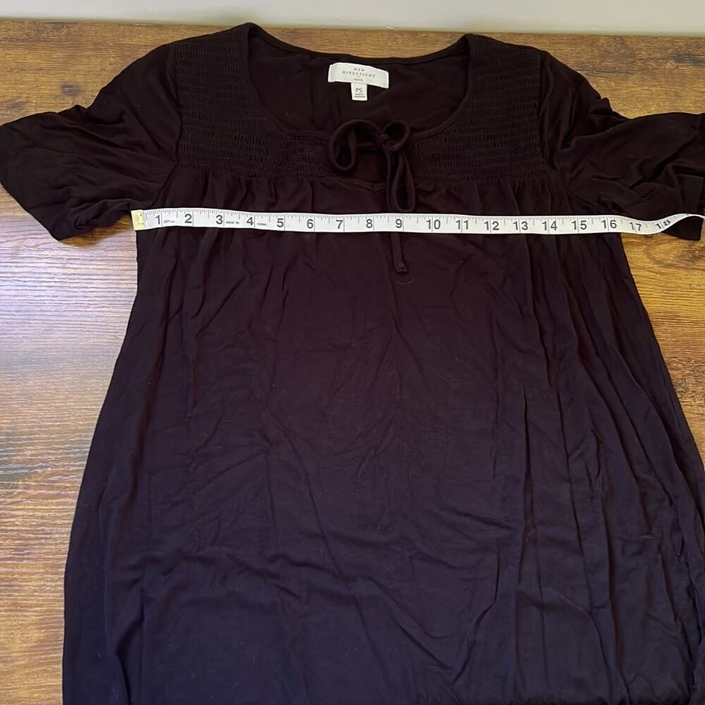 New Directions Petite Black Stretchy Rayon Blend Blouse - Picture 4 of 6